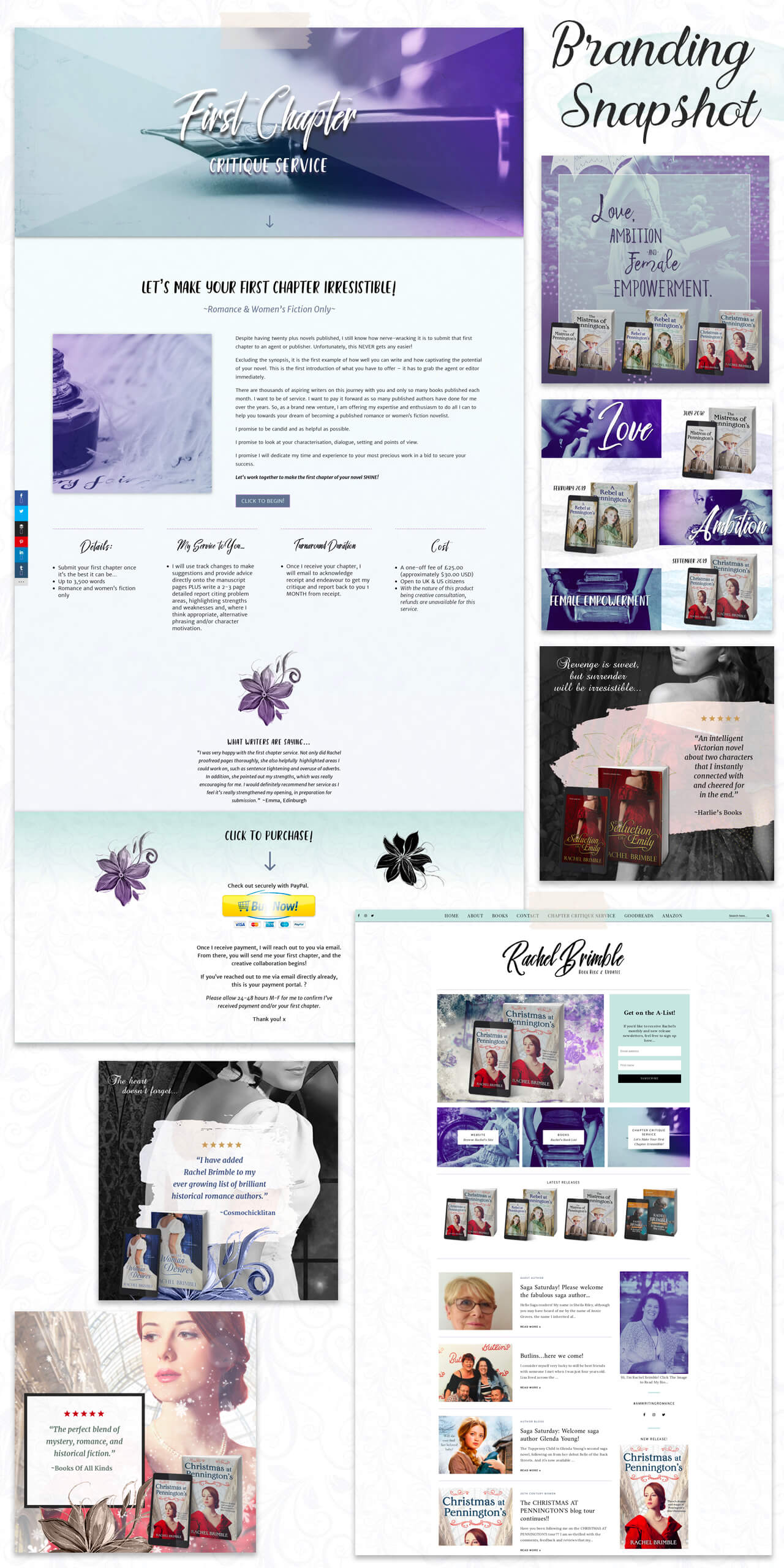 Author Branding Package for Rachel Brimble - Designed by Clever Unicorn