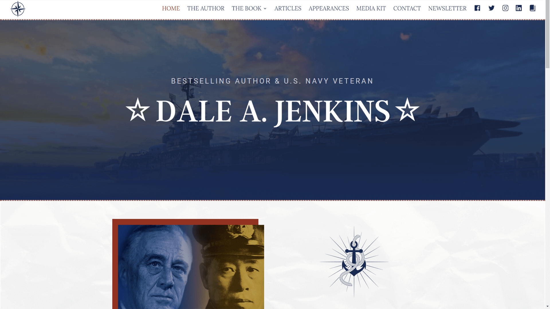 Website Design for Bestselling Author Dale A. Jenkins